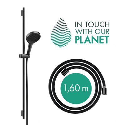 Hansgrohe Brauseset Rainfinity 130 3jet, mit Unica S Puro Typ 90 Push Schieber BBC, Farbe black chrome Bild 2