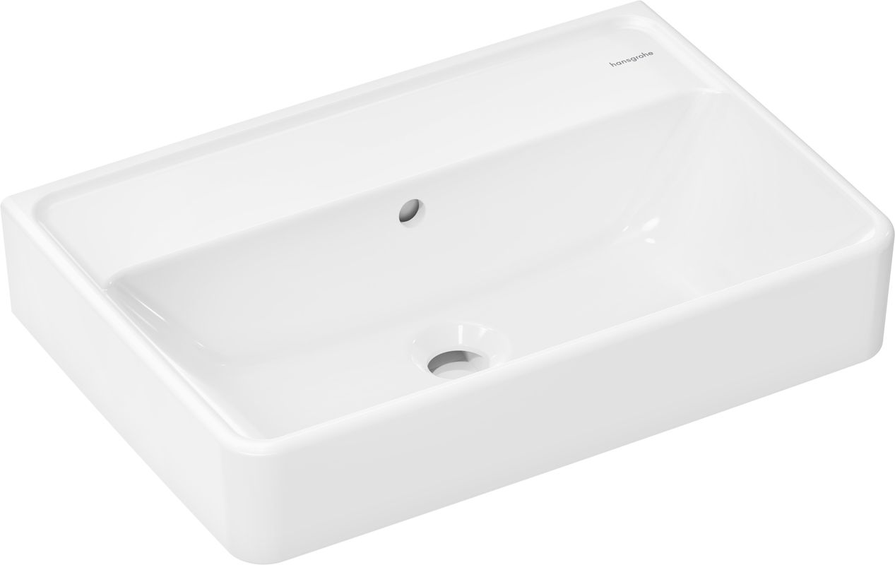 Hansgrohe Waschtisch Compact Xanuia Q 550 x 370 mm, ohne Hahnloch mit Überlauf weiss, 165 x 370 mm, Farbe weiß Bild 1