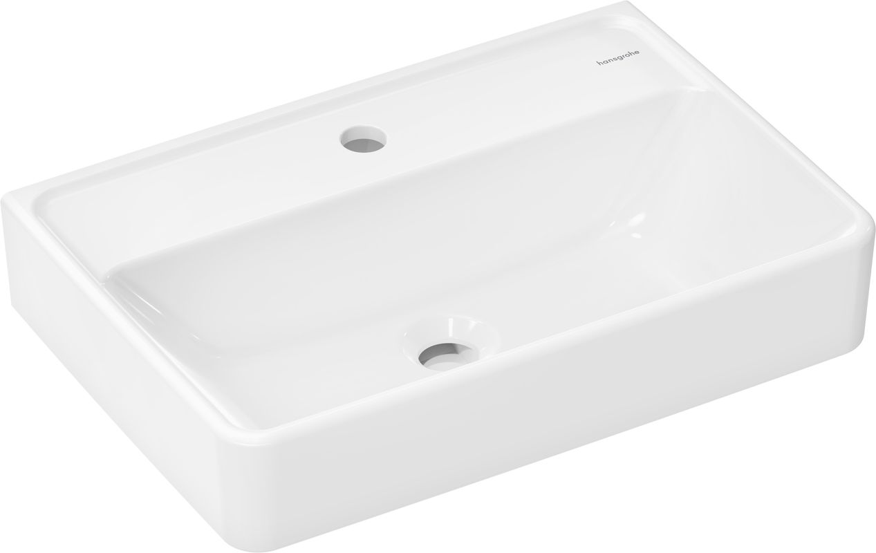 Hansgrohe Waschtisch Compact Xanuia Q 550 x 370 mm, mit Hahnloch, ohne Überlauf weiss, 165 x 370 mm, Farbe weiß Bild 1
