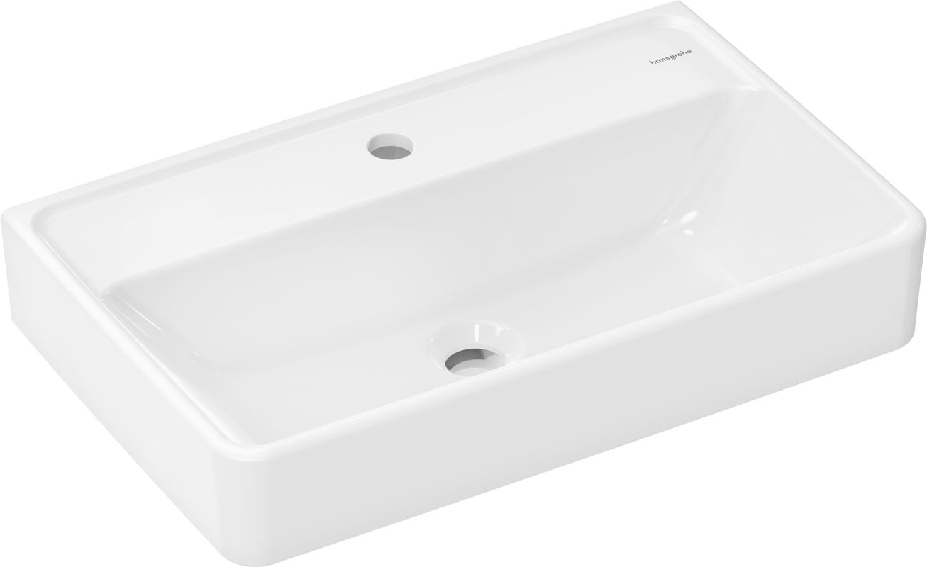 Hansgrohe Waschtisch Compact Xanuia Q 600 x 370 mm, mit Hahnloch, ohne Überlauf weiss, 165 x 370 mm, Farbe weiß Bild 1