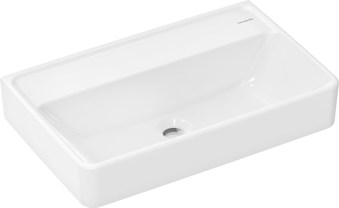 Hansgrohe Waschtisch Compact Xanuia Q 600 x 370 mm, ohne Hahnloch u.Überlauf, SmartClean weiss, 165 x 370 mm, Farbe weiß Bild 1