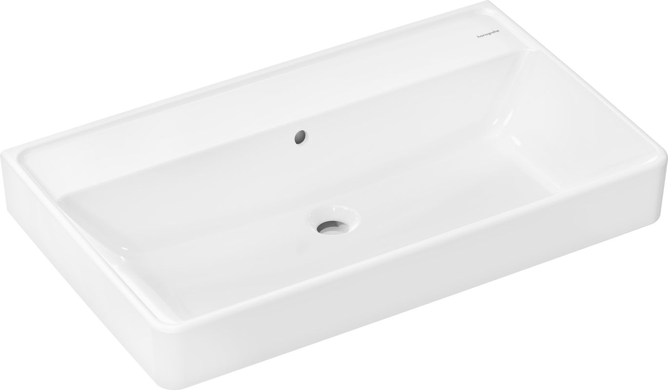Hansgrohe Aufsatzwaschtisch geschli.Xanuia Q 800 / 480 mm ohne Hahnloch, mit Überlauf weiss, 170 x 480 mm, Farbe weiß Bild 1