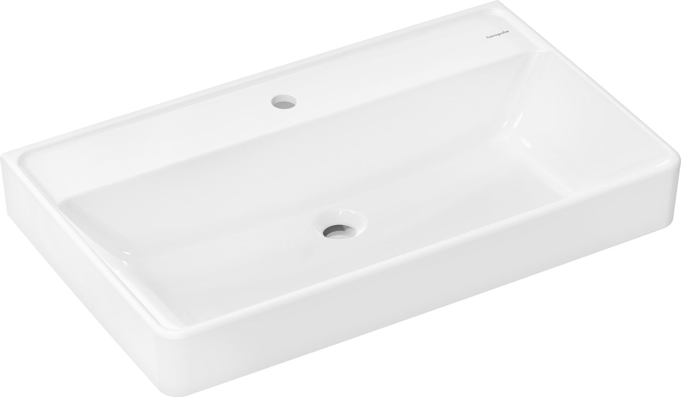 Hansgrohe Waschtisch Xanuia Q 800 x 480 mm mit Hahnloch, ohne Überlauf weiss, 170 x 480 mm, Farbe weiß Bild 1