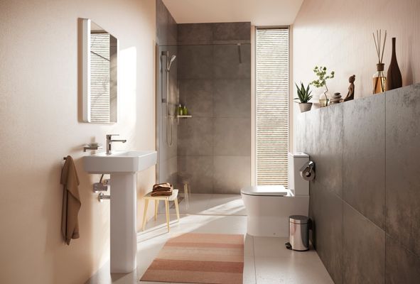 Hansgrohe Waschtisch Compact Xanuia Q 550 x 370 mm, mit Hahnloch und Überlauf weiss, 165 x 370 mm, Farbe weiß Bild 6