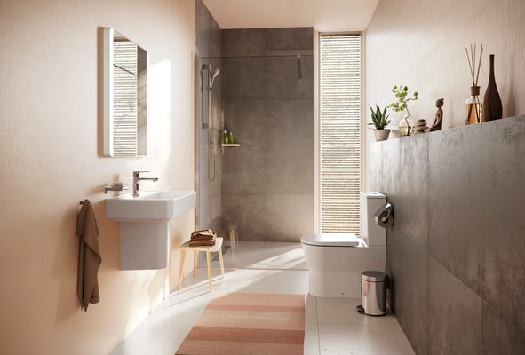 Hansgrohe Waschtisch Compact Xanuia Q 550 x 370 mm, mit Hahnloch und Überlauf weiss, 165 x 370 mm, Farbe weiß Bild 7