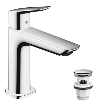 Hansgrohe Fine Einhebel-Waschtischmischer, ComfortZone 110, Push-Open,121 mm, 177 x 121 mm, Farbe chrom Bild 2