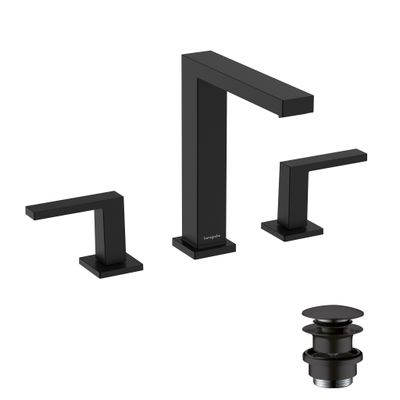 Hansgrohe 3-Loch WTA 150 Tecturis E, mit Push-Open Ablaufgarnitur MSW, Farbe schwarz Bild 2