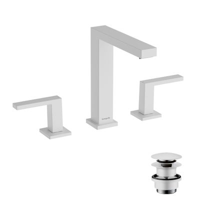 Hansgrohe 3-Loch WTA 150 Tecturis E, mit Push-Open Ablaufgarnitur MW, Farbe weiß Bild 2