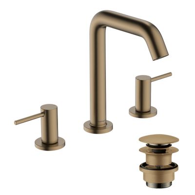 Hansgrohe 3-Loch WTA 150 Tecturis S, mit Push-Open Ablaufgarnitur BBR, Farbe bronze Bild 2