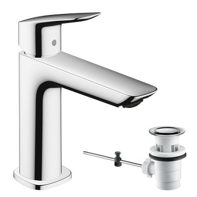 Hansgrohe Fine Einhebel-Waschtischmischer, ComfortZone 110, mit Ablaufgarnitur,121 mm, 177 x 121 mm, Farbe chrom Bild 2