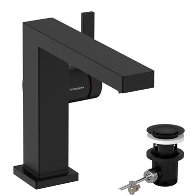 Hansgrohe WTM 110 Tecturis E Fine CoolStart, mit Zugstangen-Ablaufgarnitur MSW, Farbe schwarz Bild 2