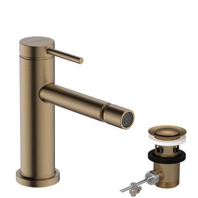Hansgrohe Bidetmischer Tecturis S, mit Zugstangen-Ablaufgarnitur BBR, Farbe schwarz, chrom Bild 2