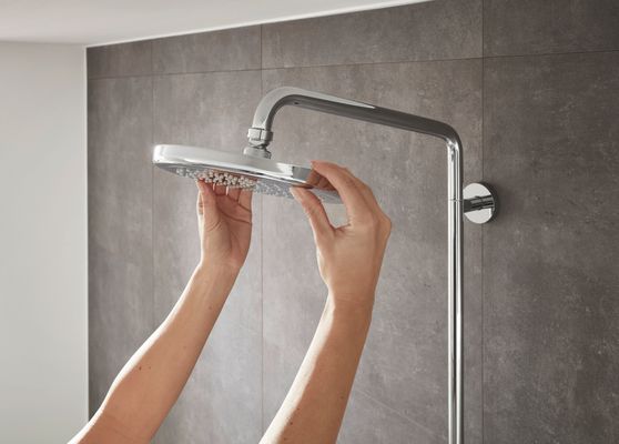 Hansgrohe Showerpipe Croma 220 1-strahlig, EcoSmart, 9 l/min, mit Thermostat, 1545 x 380 x 512 mm, Farbe chrom Bild 3