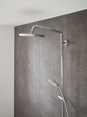 Hansgrohe Showerpipe Croma 220 1-strahlig, EcoSmart, 9 l/min, mit Thermostat, 1545 x 380 x 512 mm, Farbe chrom Bild 9