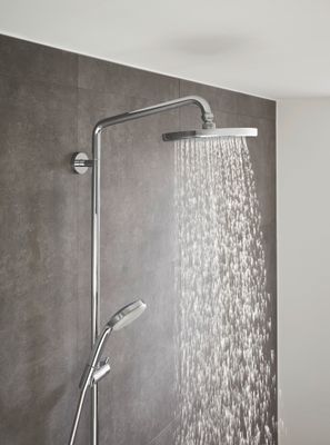 Hansgrohe Showerpipe Croma 220 1-strahlig, EcoSmart, 9 l/min, mit Thermostat, 1545 x 380 x 512 mm, Farbe chrom Bild 10