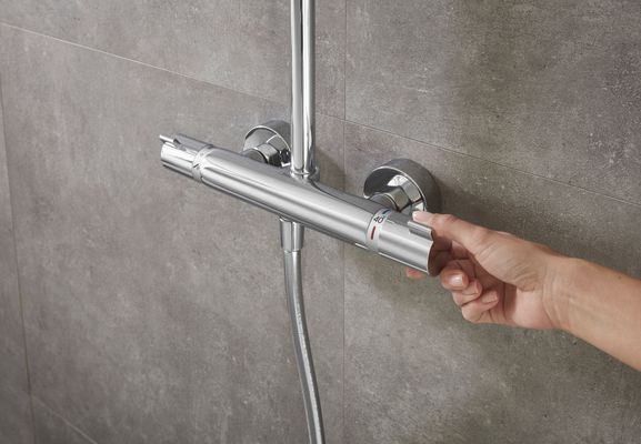 Hansgrohe Showerpipe Croma 220 1-strahlig, EcoSmart, 9 l/min, mit Thermostat, 1545 x 380 x 512 mm, Farbe chrom Bild 13