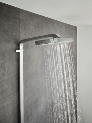 Hansgrohe Showerpipe Raindance Select E300 3jet, KB, HB u.Thermostat AP, weiss, 1218 x 718 x 466 x 386 mm, Farbe chrom Bild 3