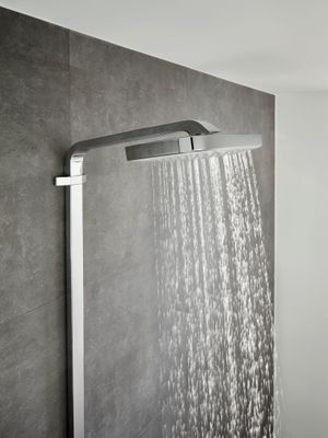 Hansgrohe Showerpipe Raindance Select E300 3jet, KB, HB u.Thermostat AP, weiss, 1218 x 718 x 466 x 386 mm, Farbe chrom Bild 5