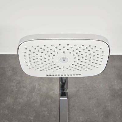 Hansgrohe Showerpipe Raindance Select E300 3jet, KB, HB u.Thermostat AP, weiss, 1218 x 718 x 466 x 386 mm, Farbe chrom Bild 23