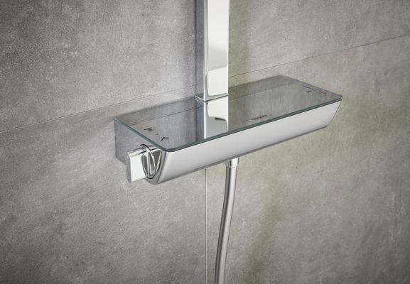 Hansgrohe Raindance Showerpipe Select E360 mit Thermostat, Brausearm 380 mm, 1269 x 380 x 559 x 476 mm, Farbe chrom Bild 14