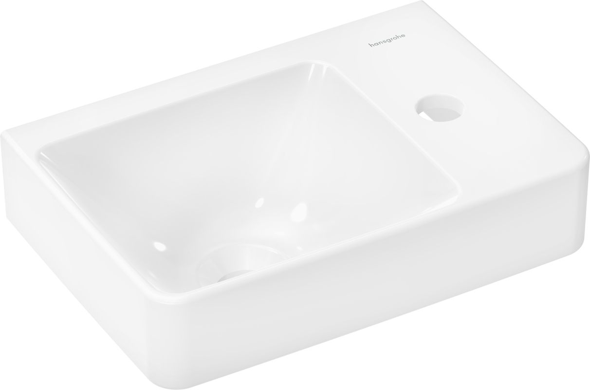 Hansgrohe Handwaschbecken Xelu Q mit Ablage rechts, Hahnloch ohne Überlauf, 360 x 250 mm, Farbe weiß Bild 1
