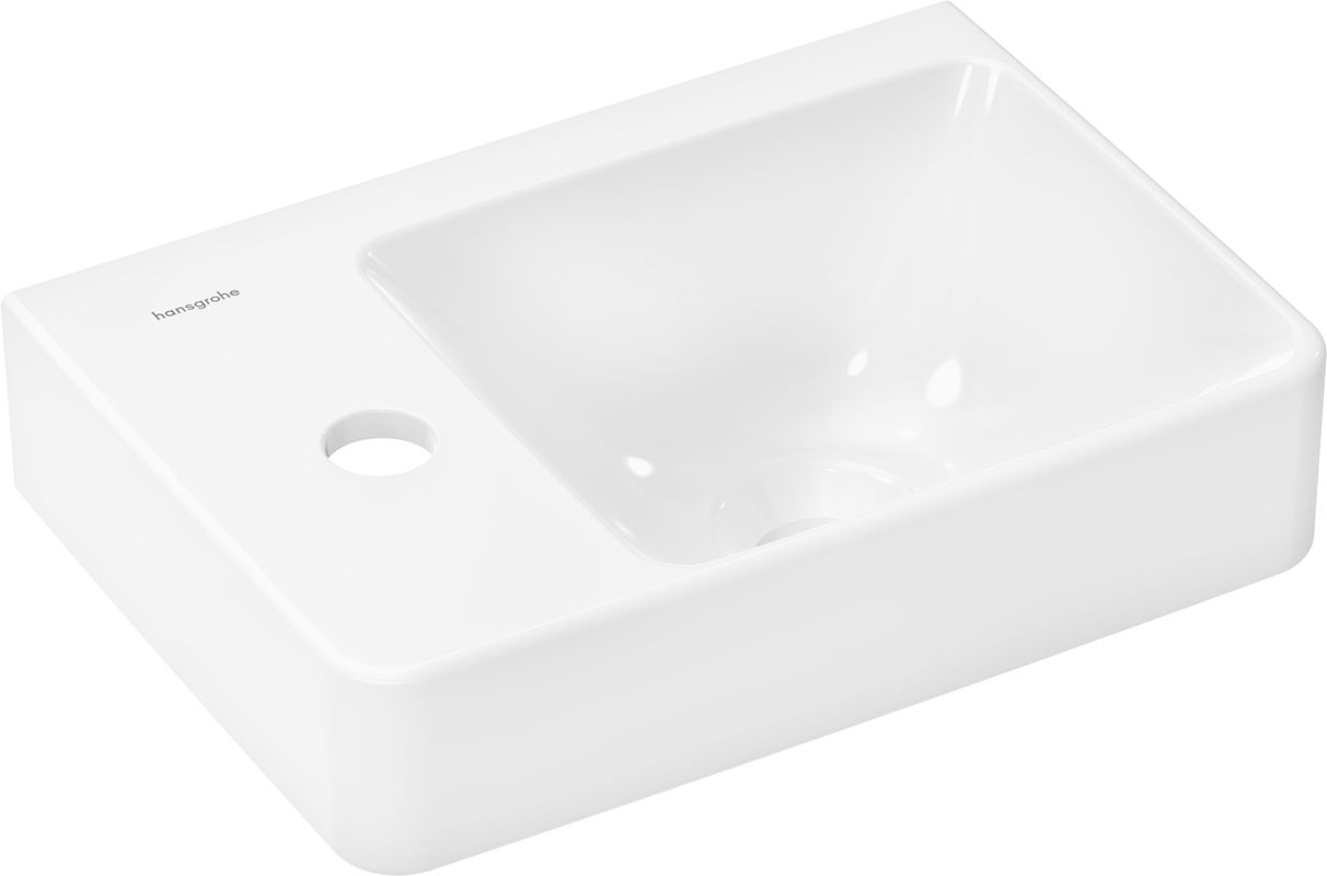 Hansgrohe Handwaschbecken Xelu Q mit Ablage links, Hahnloch ohne Überlauf, 360 x 250 mm, Farbe weiß Bild 1