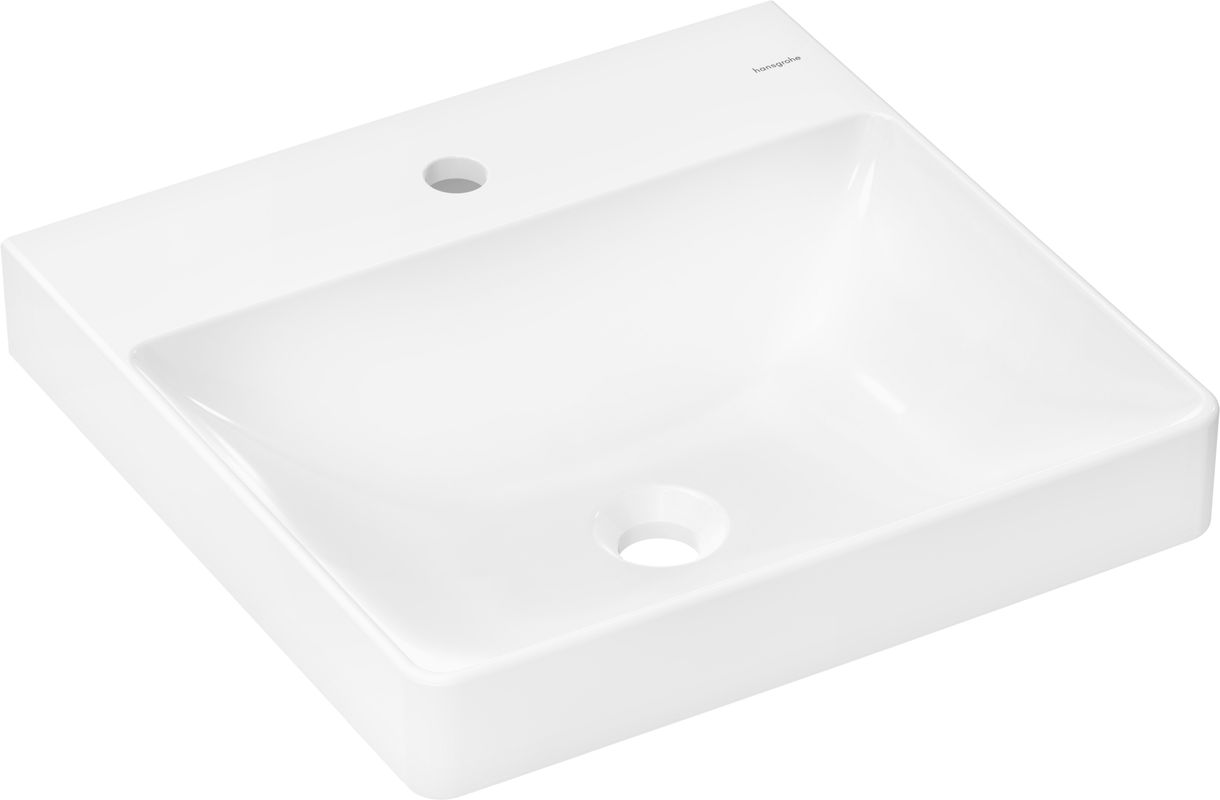 Hansgrohe Handwaschbecken Xelu Q, mit Hahnloch, ohne Überlauf, 500 x 480 mm, Farbe weiß Bild 1