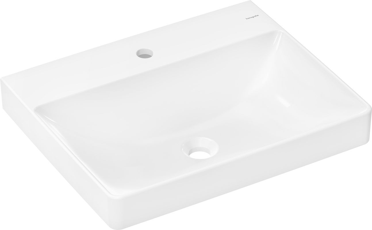 Hansgrohe Waschtisch Xelu Q, mit Hahnloch, ohne Überlauf, 600 x 480 mm, Farbe weiß Bild 1