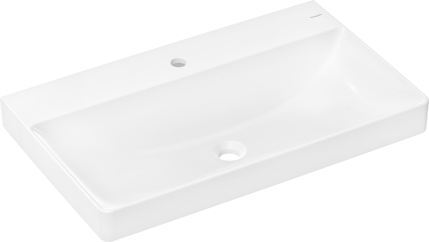 Hansgrohe Waschtisch Xelu Q, mit Hahnloch, ohne Überlauf, 800 x 480 mm, Farbe weiß Bild 1
