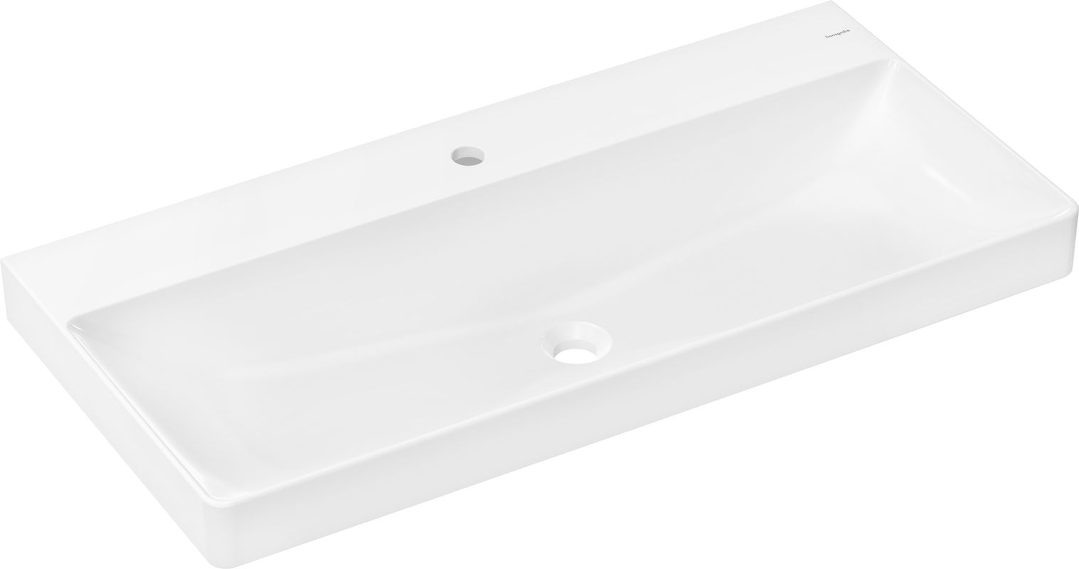 Hansgrohe Waschtisch Xelu Q mit Hahnloch ohne Überlauf, 1000 x 480 mm, Farbe weiß Bild 1