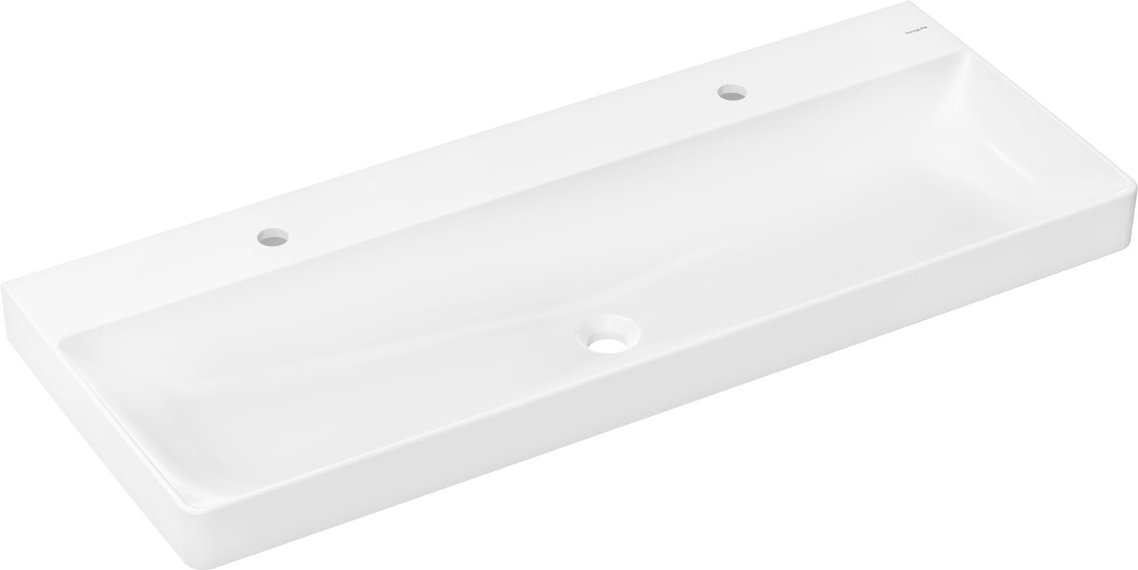 Hansgrohe Waschtisch Xelu Q mit 2 Hahnlöcher ohne Überlauf, 1200 x 480 mm, Farbe weiß Bild 1