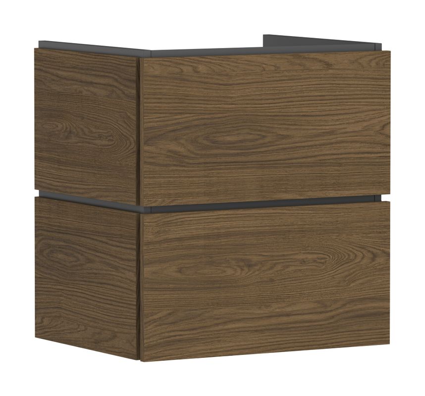 Hansgrohe Waschtischunterschrank Xilesa E mit 2SK PushOpen für WB ECHK, 580 x 470 mm, Farbe eiche kaschmir Bild 1