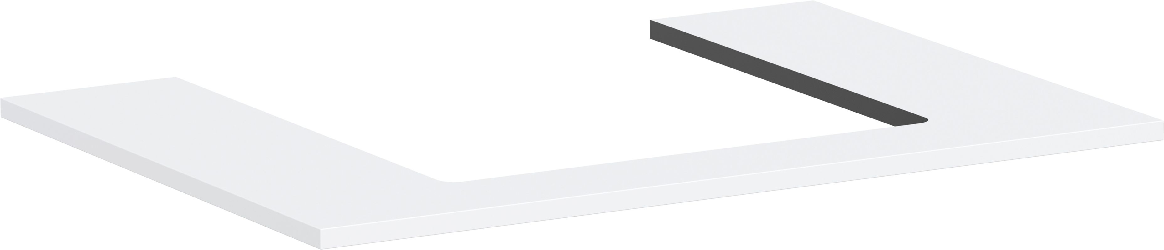 Hansgrohe Konsole Xilesa E mit Ausschnitt mittig für Aufsatzwasch.ge MW, 780 x 550 mm, Farbe weiß Bild 1