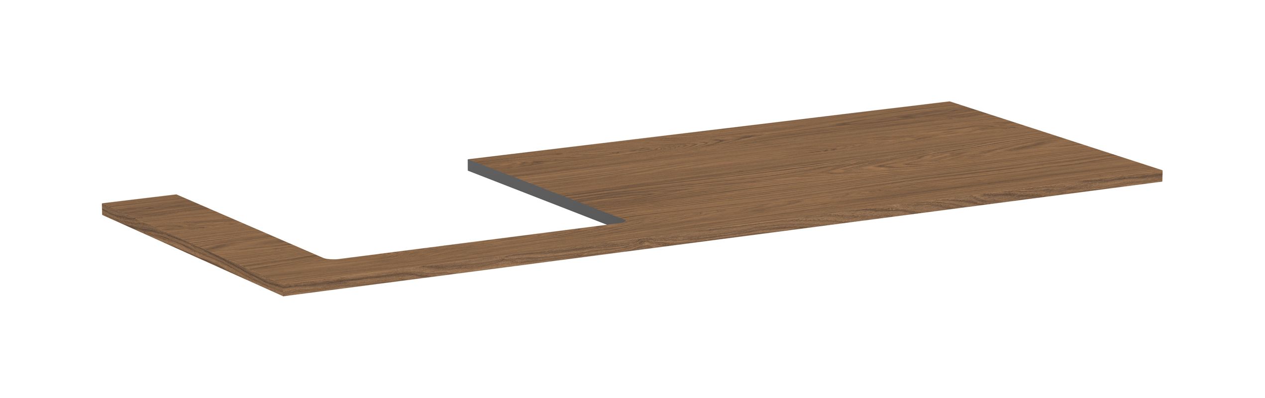 Hansgrohe Konsole Xilesa E mit Ausschnitt links Aufsatzwasch.ge ECHK, 1375 x 550 mm, Farbe eiche kaschmir Bild 1