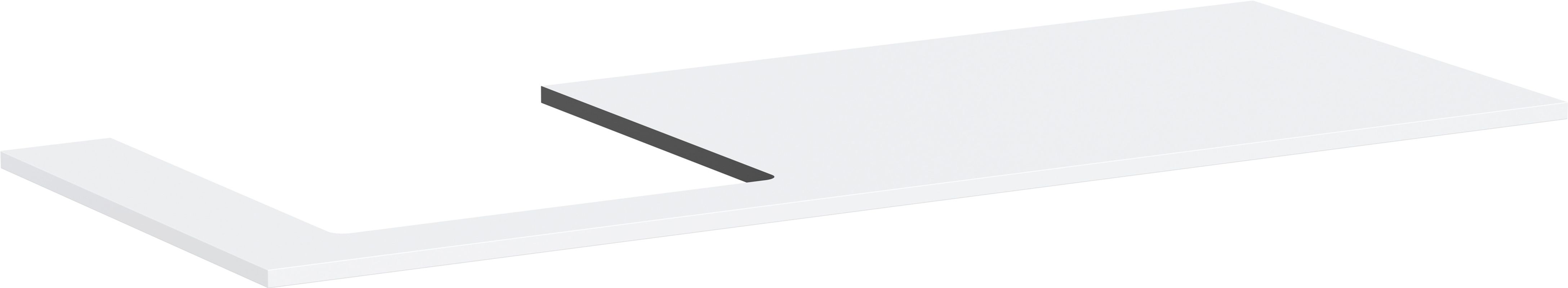 Hansgrohe Konsole Xilesa E mit Ausschnitt links für Aufsatzwasch.ge MW, 1375 x 550 mm, Farbe weiß Bild 1