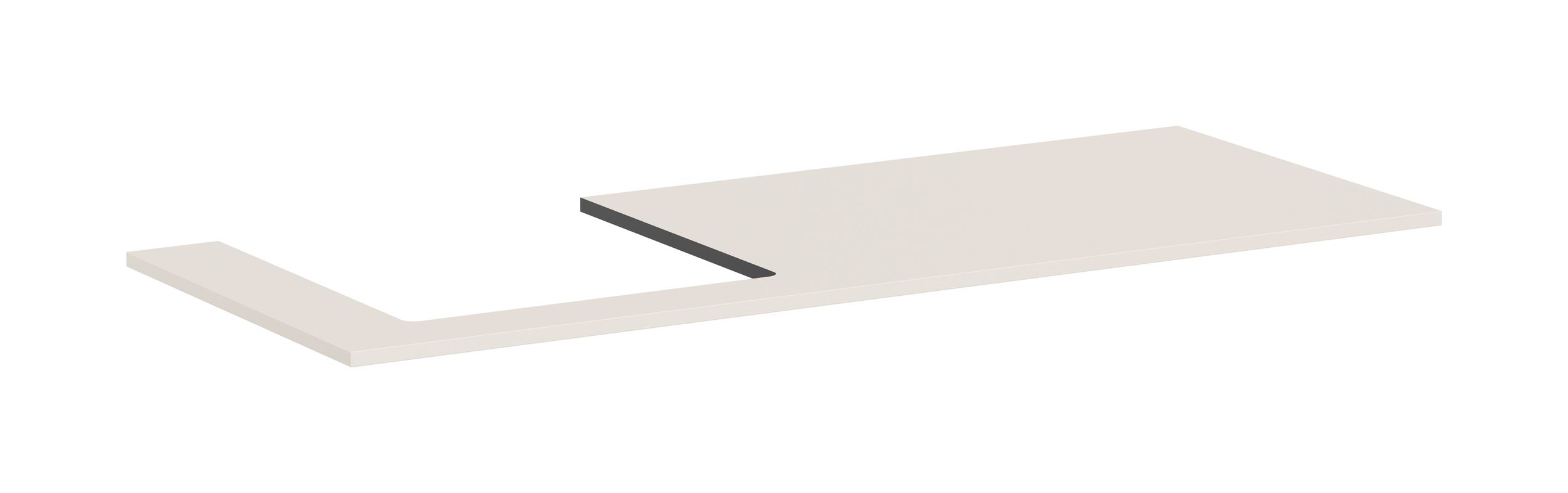 Hansgrohe Konsole Xilesa E mit Ausschnitt links Aufsatzwasch.ge SBma, 1375 x 550 mm, Farbe sandbeige Bild 1