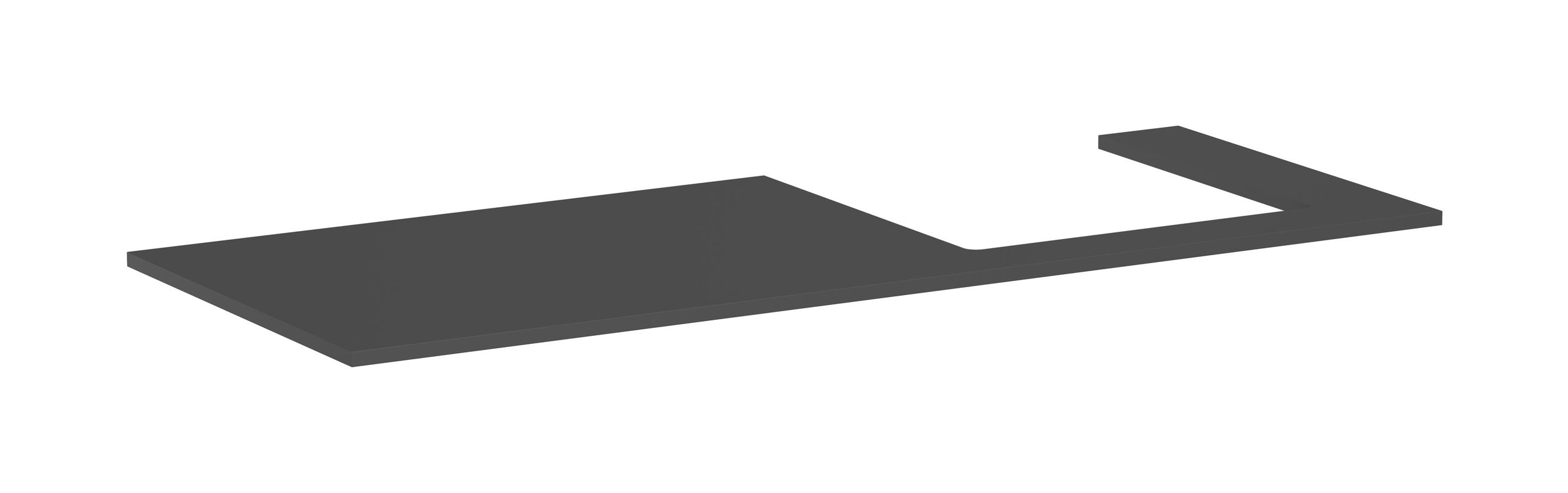Hansgrohe Konsole Xilesa E mit Ausschnitt rechts Aufsatzwasch.ge SGma, 1375 x 550 mm, Farbe schiefergrau Bild 1