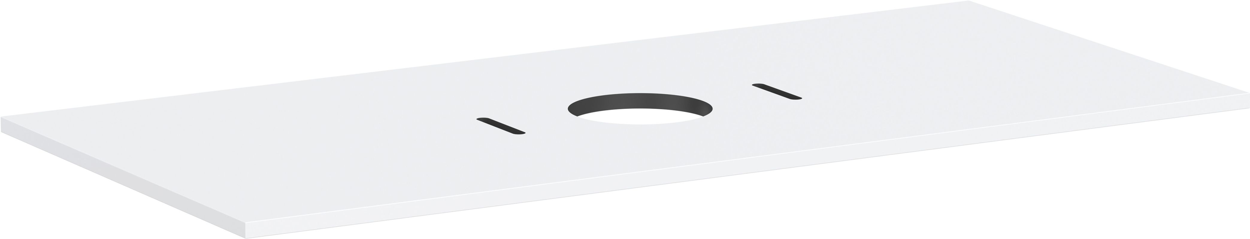 Hansgrohe Konsole Xilesa E mit Ausschnitt mitt.für Aufsatzwasch.ohne Hl MW, 1180 x 550 mm, Farbe weiß Bild 1