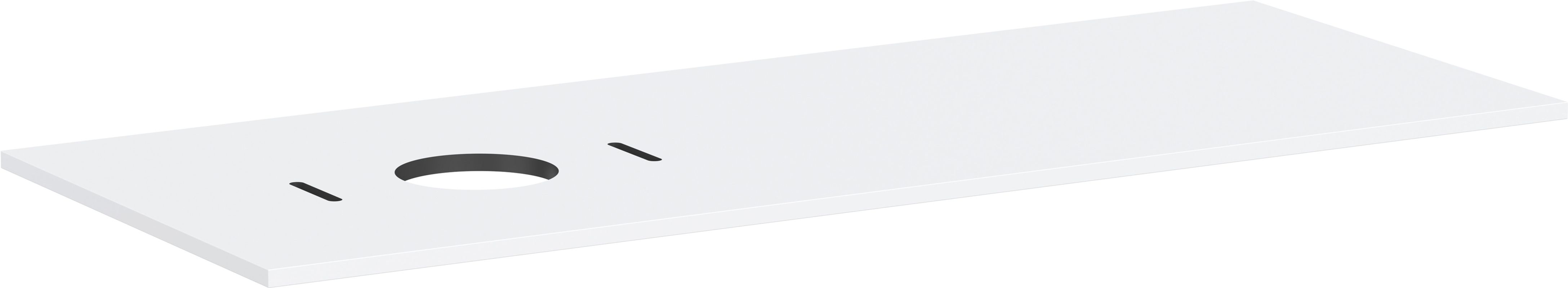 Hansgrohe Konsole Xilesa E mit Ausschnitt li.für Aufsatzwasch.ohne Hl MW, 1375 x 550 mm, Farbe weiß Bild 1