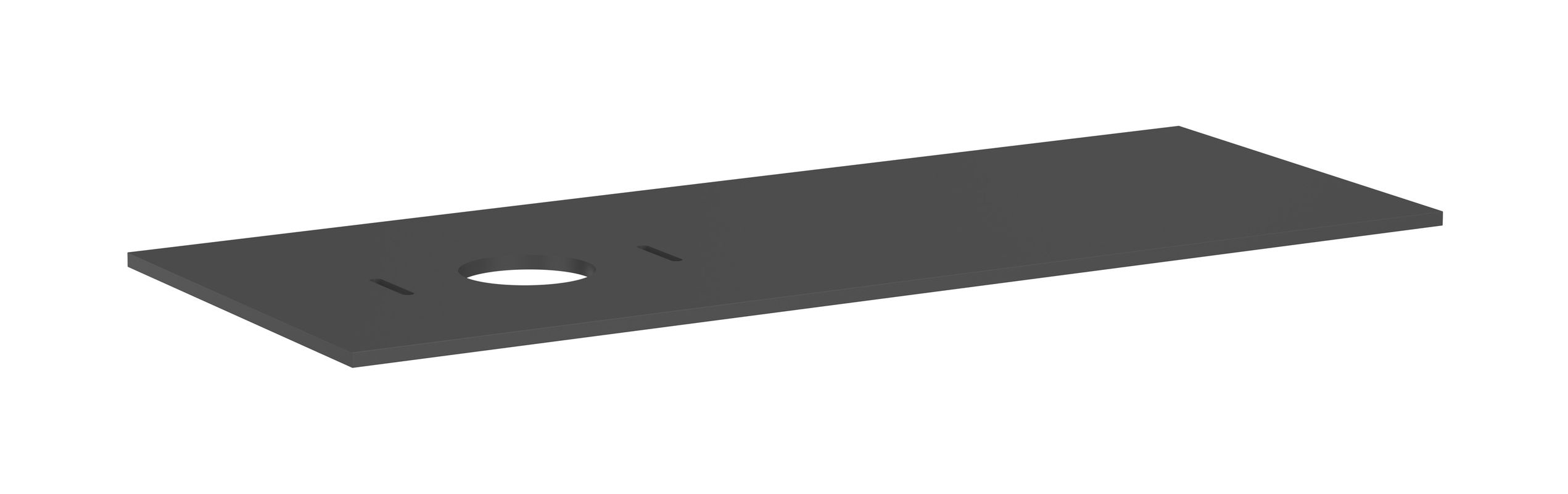 Hansgrohe Konsole Xilesa E mit Ausschnitt li.Aufsatzwasch.ohne Hl SGma, 1375 x 550 mm, Farbe schiefergrau Bild 1
