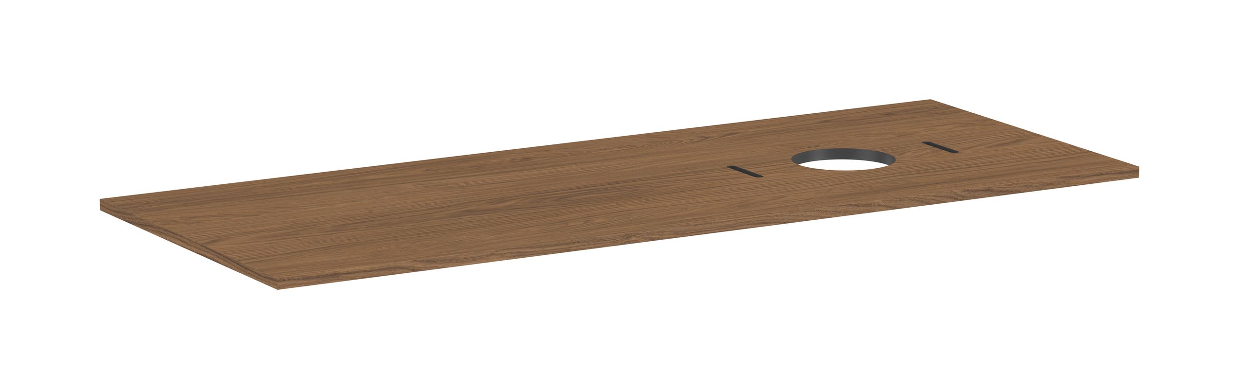 Hansgrohe Konsole Xilesa E mit Ausschnitt re.Aufsatzwasch.ohne Hl ECHK, 1375 x 550 mm, Farbe eiche kaschmir Bild 1
