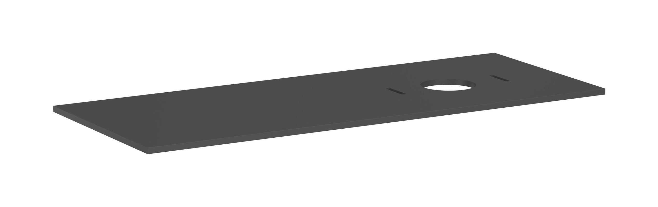 Hansgrohe Konsole Xilesa E mit Ausschnitt re.Aufsatzwasch.ohne Hl SGma, 1375 x 550 mm, Farbe schiefergrau Bild 1