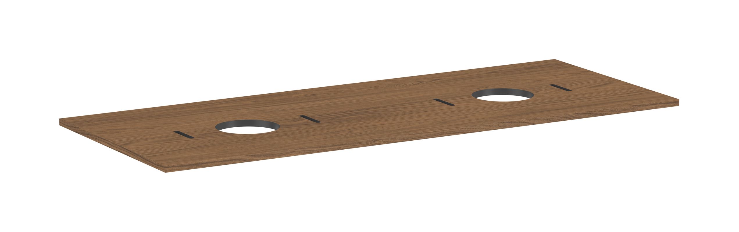 Hansgrohe Konsole Xilesa E mit 2 Ausschnitten Aufsatzwasch.ohne Hl ECHK, 1375 x 550 mm, Farbe eiche kaschmir Bild 1