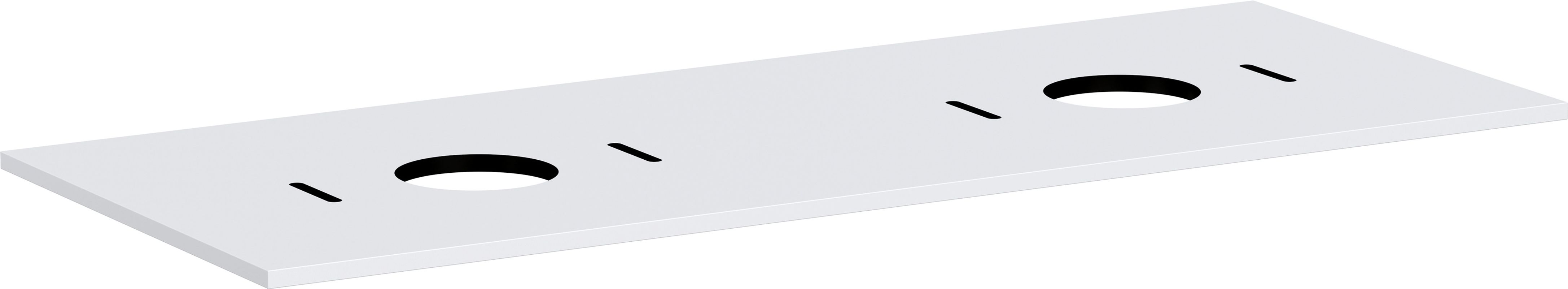 Hansgrohe Konsole Xilesa E mit 2 Ausschnitten für Aufsatzwasch.ohne Hl MW, 1375 x 550 mm, Farbe weiß Bild 1