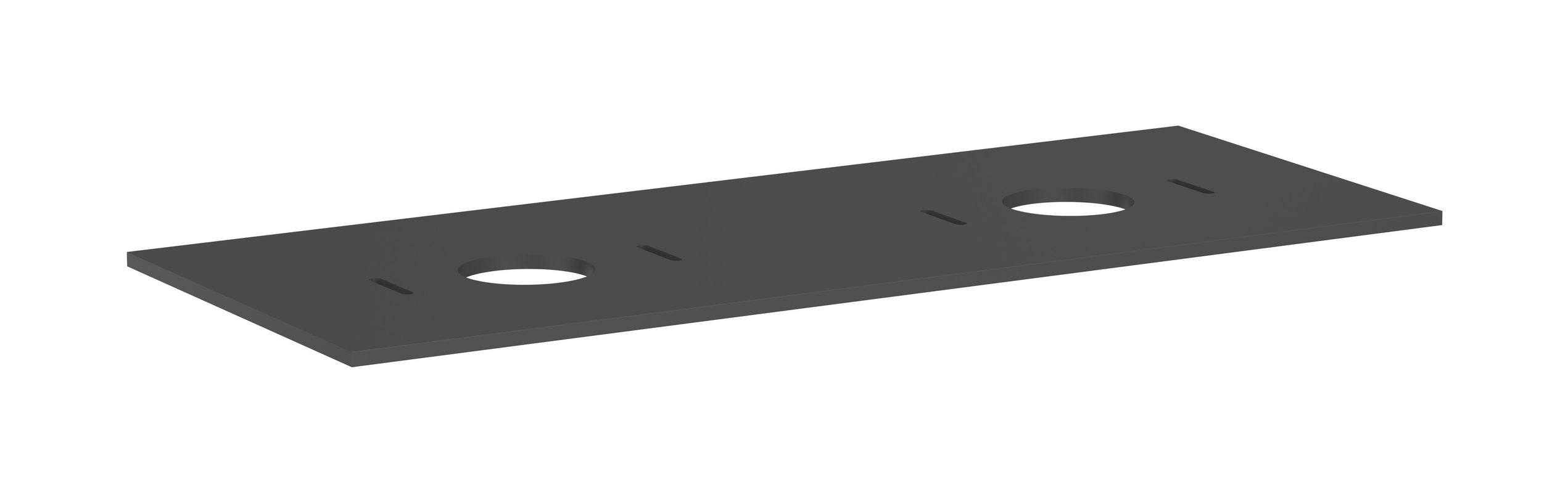 Hansgrohe Konsole Xilesa E mit 2 Ausschnitten Aufsatzwasch.ohne Hl SGma, 1375 x 550 mm, Farbe schiefergrau Bild 1