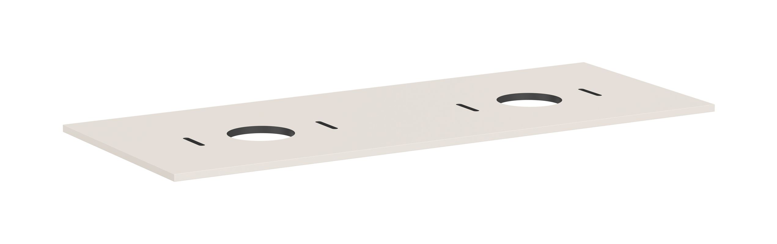 Hansgrohe Konsole Xilesa E mit 2 Ausschnitten Aufsatzwasch.ohne Hl SBma, 1375 x 550 mm, Farbe sandbeige Bild 1