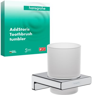 Hansgrohe Zahnputzbecher AddStoris verchromt, 94 x 81 x 91 mm, Farbe chrom Bild 2