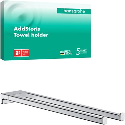 Hansgrohe Handtuchhalter AddStoris 445 mm, 2-armig, verchromt, 32 x 445 x 445 mm, Farbe chrom Bild 2