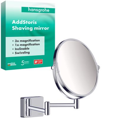 Hansgrohe Rasierspiegel AddStoris, 283 x 208 mm, Farbe chrom Bild 2