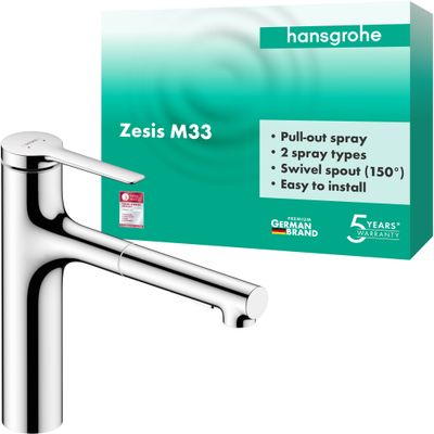 Hansgrohe Spültischmischer 160 Zesis M33 Ausziehbrause 2jet, Farbe chrom Bild 2